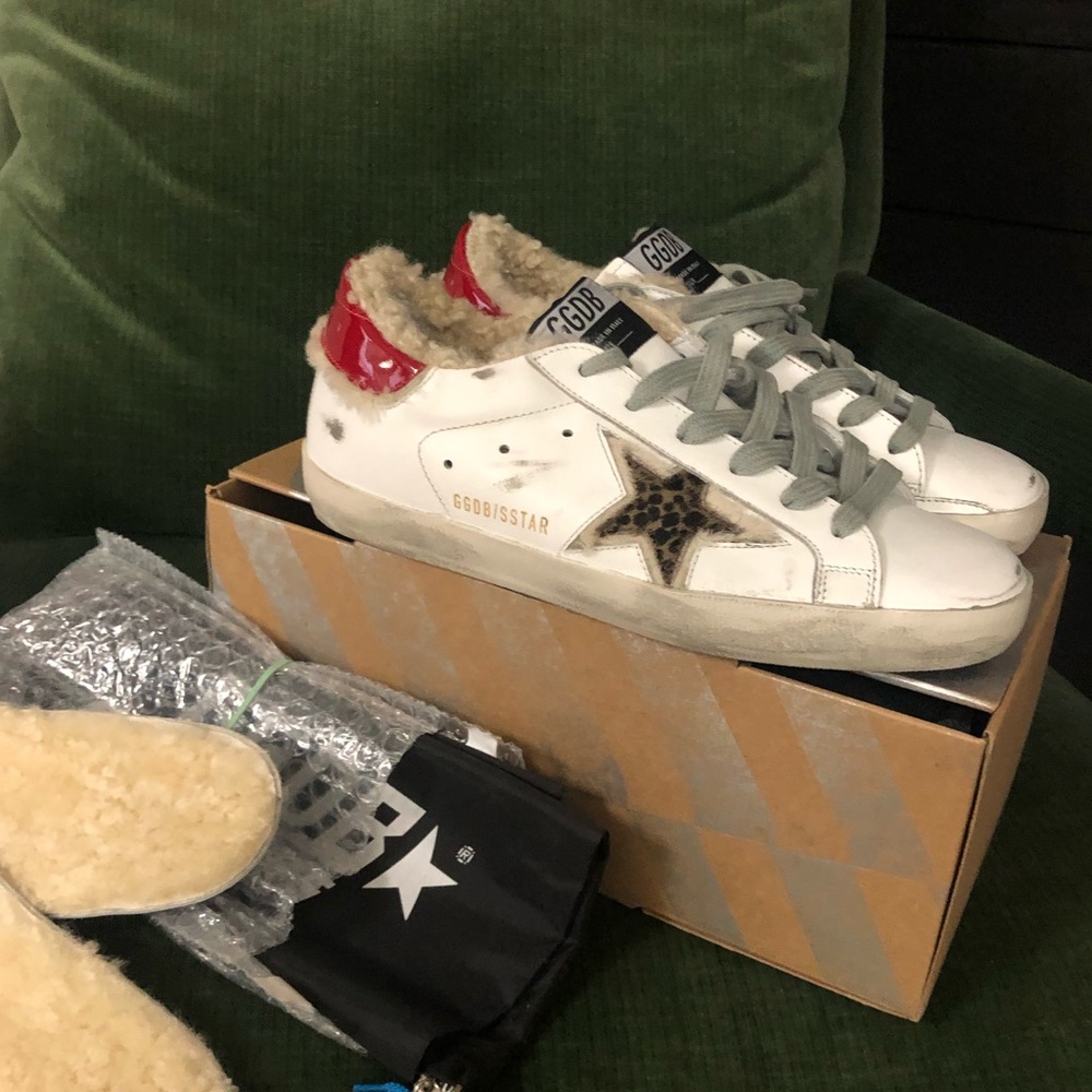 ***SOLD!!!***Golden Goose Shearling Superstars
